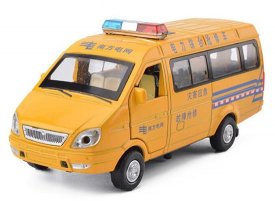 Yellow Kids Power Lines Repair Die-cast Van Bus Toy