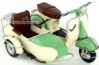 1:8 Scale Red / Green Retro Tinplate Vespa Sidebar Model