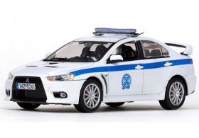 White 1:43 Police Diecast Mitsubishi Lancer Evolution X Model