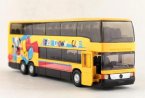 Yellow Diecast Mercedes Benz MB O 404 DD Double Decker Bus Toy
