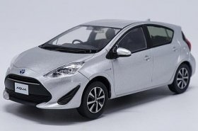 Silver 1:30 Scale Diecast Toyota Aqua Model