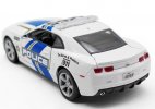 White 1:24 Scale Police Theme Diecast Chevrolet Camaro SS Model