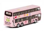 Pink 1:87 Scale Kids Music Diecast Double Decker Bus Toy