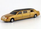 Black / Golden Kids Pull-Back Diecast Lincoln Limousine Toy