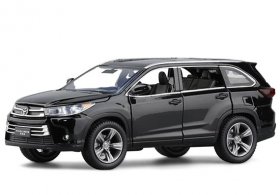 1:32 Scale Kids Black / White Diecast Toyota Highlander SUV Toy