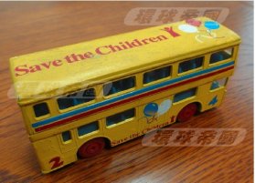 Mini Scale Yellow Matchbox Brand Kids Double-Decker Bus Toy