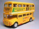 Yellow / Red / Blue / White Alloy Kids Double Decker Toys Bus