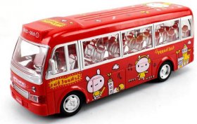 Kid Plastic Yellow /Red Full Function Cartoon Design R/C Bus Toy