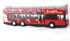 1:32 Scale Red Cabrio Style Double Decker Tour Bus Toy