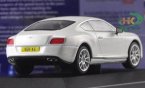 White / Yellow 1:43 Diecast Bentley Continental GT V8 Model