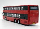 1:43 Scale Red Diecast Yinlong Double Decker Bus Model
