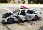 White-Blue 1:18 Scale Police Diecast 2019 VW Passat Model