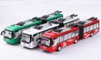 Kid 1:48 Scale White /Green /Red Diecast Articulated Trolley Bus