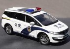 1:18 Scale White Police Diecast 2019 Geely Jiaji MPV Model