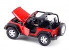 Yellow / Red 1:24 Scale Diecast Jeep Wrangler Rubicon Model