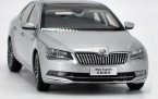 White / Brown / Silver/ Gray Diecast Skoda New Superb Model