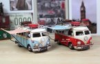 Blue / Red Medium Scale Tinplate VW Motor Homes Bus Model