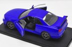 Blue 1:24 Scale Diecast 1999 Nissan Skyline GT-R Model