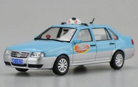 Blue 1:43 Diecast VW Santana Vista ShangHai Taxi Car Model