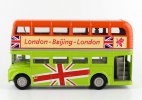 1:50 Scale Orange / Blue Diecast London Double Decker Bus Toy