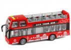 Large Scale Red /Blue Plastic Double Decker Sightseeing Bus Toy