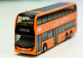 Orange Tiny LWB Diecast ADL Enviro 500 Double Decker Bus Model