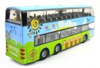 Joyful Spring Outing 1:32 Scale Blue Alloy Double Decker Bus