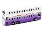 White-Purple LWB Diecast ADL Trident Double Decker Bus Model