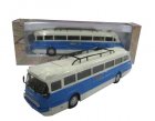 1:72 Scale Blue-White Die-Cast Ikarus 66 Bus Model