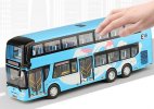 1:42 Scale Blue Sea World Kids Diecast Double Decker Bus Toy