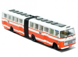 1:76 Scale Orange NO. 55 ShangHai SK661F Die-Cast Bus Model