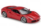 White / Red 1:18 Scale Bburago Diecast Ferrari 488 GTB Model