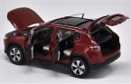 1:18 Scale Red / Silver / White Diecast Jeep Compass Model