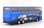 Blue Diecast Mercedes Benz MB O 404 DD Double Decker Bus Toy