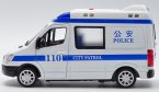 1:32 White-Blue Diecast Mercedes Benz Sprinter Police Toy