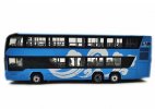 Blue 1:43 Scale Diecast Foton AUV Double Decker Bus Model