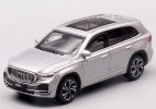 1:64 Scale Silver / Blue Diecast 2021 Geely Xingyue L SUV Model