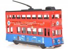 Kids Red /Blue Pull-Back Function Diecast Double Decker Tram Toy