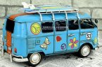 LOVE Words Blue Medium Scale Tinplate Vintage VW Bus Model