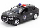 1:36 Scale Kids Black Police Diecast Audi Q8 SUV Toy