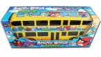 Kids Yellow Angry Birds Theme Electric Double-Deck Bus Toy