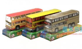 Kids Red / Yellow / Golden Diecast Hong Kong Double-Decker Bus