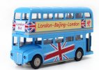 1:50 Scale Red / Blue Diecast London Double Decker Bus Toy