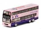 Pink 1:87 Scale Airport Express Diecast Double Decker Bus Toy