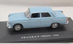 White / Blue 1:43 Scale Diecast Peugeot 404 1966 Model