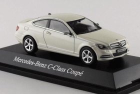 White / Silver 1:43 Diecast Mercedes Benz C-Class Coupe Model