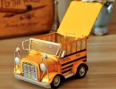 Flexible Roof Medium Scale Yellow Tinplate School Bus Model