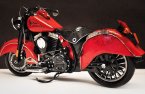 Red Large Scale Handmade Tinplate 1947 Indian Motorcycle Model