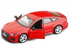 Kids Black / Red / Silver 1:35 Scale Diecast Audi RS7 Car Toy