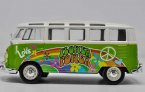 Green-White 1:24 Scale Maisto Diecast VW T1 Bus Model